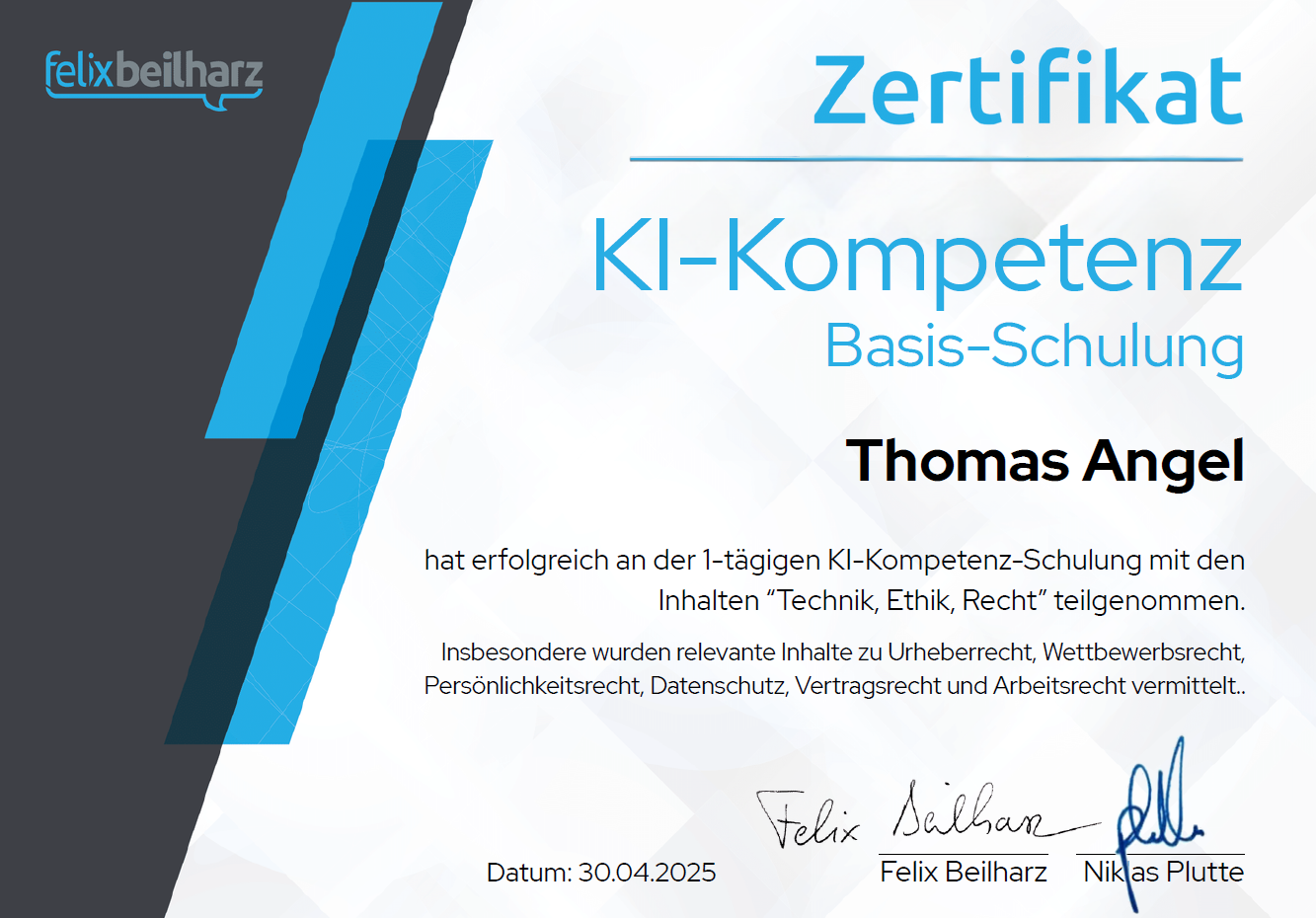 KI Kompetenz Basis Schulung April 2025